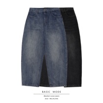 (BASIC MODE) Straight cylinder loose retro casual doing old washed jeans men and women long pants old daddy pants