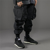 PUPIL TRAVE Mens pants 2019 New Chains Functional Wind Multi-pocket Workwear pants Mens boomer bunches pants