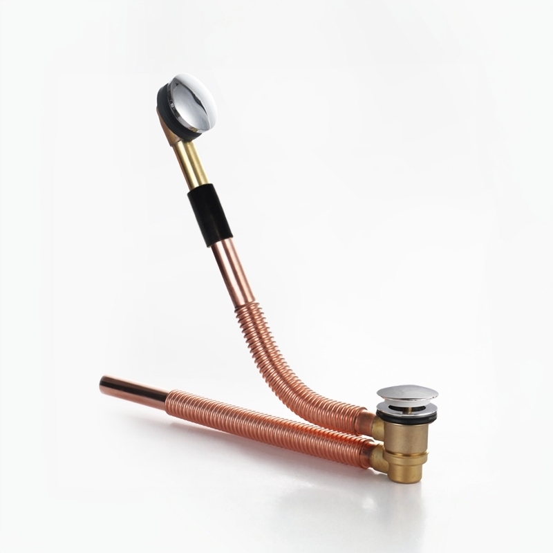 Bathtub Large Pop-Up Drain Basket Drain Pipe Drainage Accessories All-Copper Set with Filter Net Upgraded Version