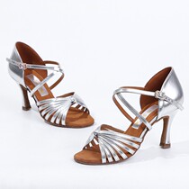 Red Teresa Professional Latin Dance Shoes Female Adult ADS Precisely Summer National Mark High Heel Softbottom Renba Dance Shoes