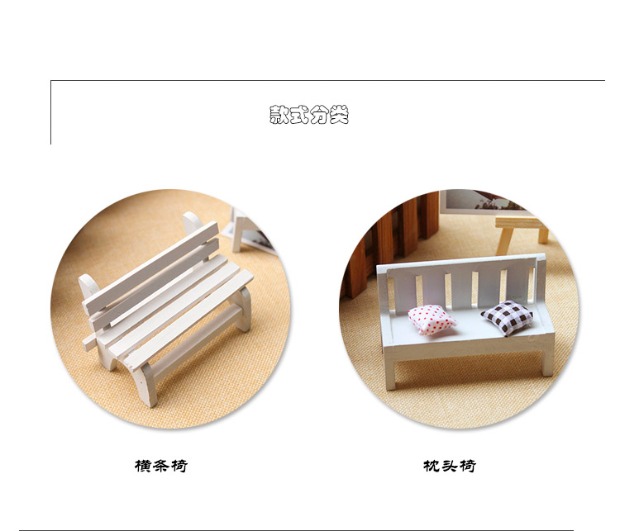 Công viên nhỏ màu trắng Ghế nhỏ Hình ảnh Đạo cụ Chụp Đạo cụ Chụp Trang sức Chụp Vải Vải Đạo cụ Trang trí - Trang trí nội thất phụ kiện trang trí kệ tivi