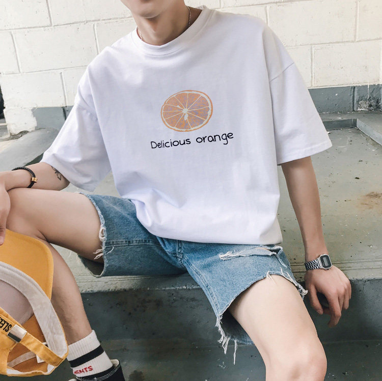 Summer 2020's loose five - point T - shirt for men's harbor in new trend in sleeve jacket printed short sleeve shirt