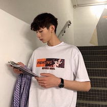 50% sleeve T-shirt male Korean version Trend oversize half sleeve port Wind relaxation Chauffins couple short sleeve body summer