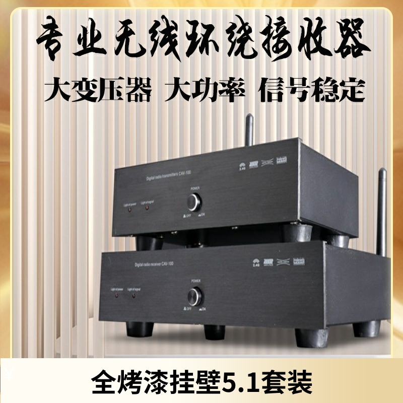 Home Theater Wireless Surround Speakers True Independent Channel Receiver Transceiver Amplifier Transmitter Signal
