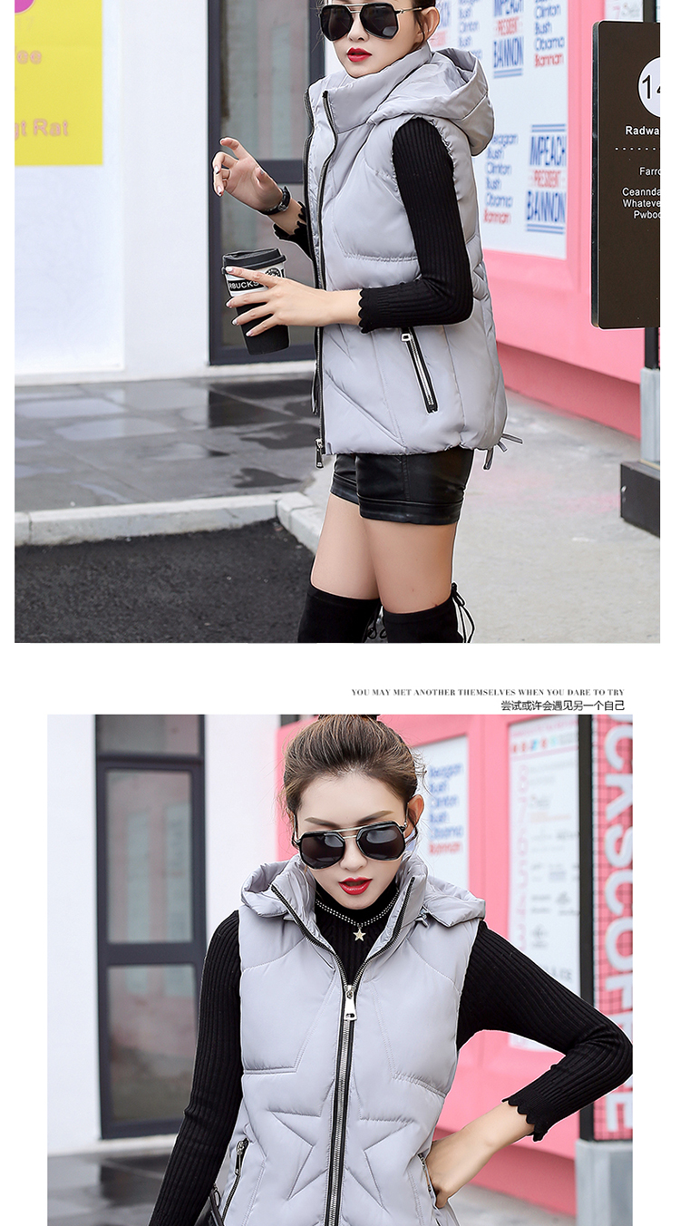 Phiên bản Hàn Quốc của mùa thu mới và mùa đông cotton vest nữ phần ngắn Slim mỏng xuống cotton vest vest cotton vai áo khoác sinh viên ấm áp áo khoác da nữ