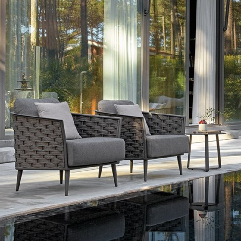 Nordic outdoor sofa courtyard casual yangtai rattan chair sofa villa outdoor garden open woven sofa combination