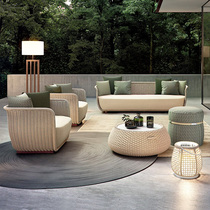 Villa outdoor sofa courtyard leisure furniture high-end outdoor waterproof outdoor garden terrace rattan sofa combination