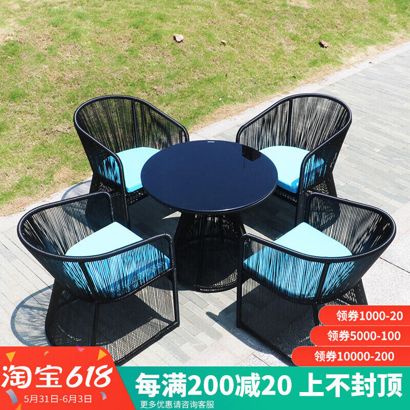 Outdoor table and chairs patio open air bar rattan chair creative balcony table and chairs outdoor leisure home Rattan Choreography combinations