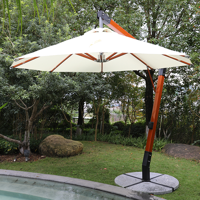 High-end outdoor hanging umbrella villa garden parasol square umbrella solid wood aluminum alloy outdoor garden yard terrace umbrella