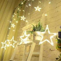led star lights flashing lights string lights starry lights five-pointed star lights curtain lights wedding Christmas bedroom decorative lights