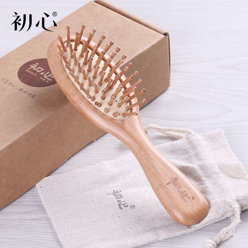Early Hearts Children Wood Comb Air Bag Air Cushion Massage Comb Toddler Baby Baby Solid Wood Small Comb Children Long Hair Girl Comb