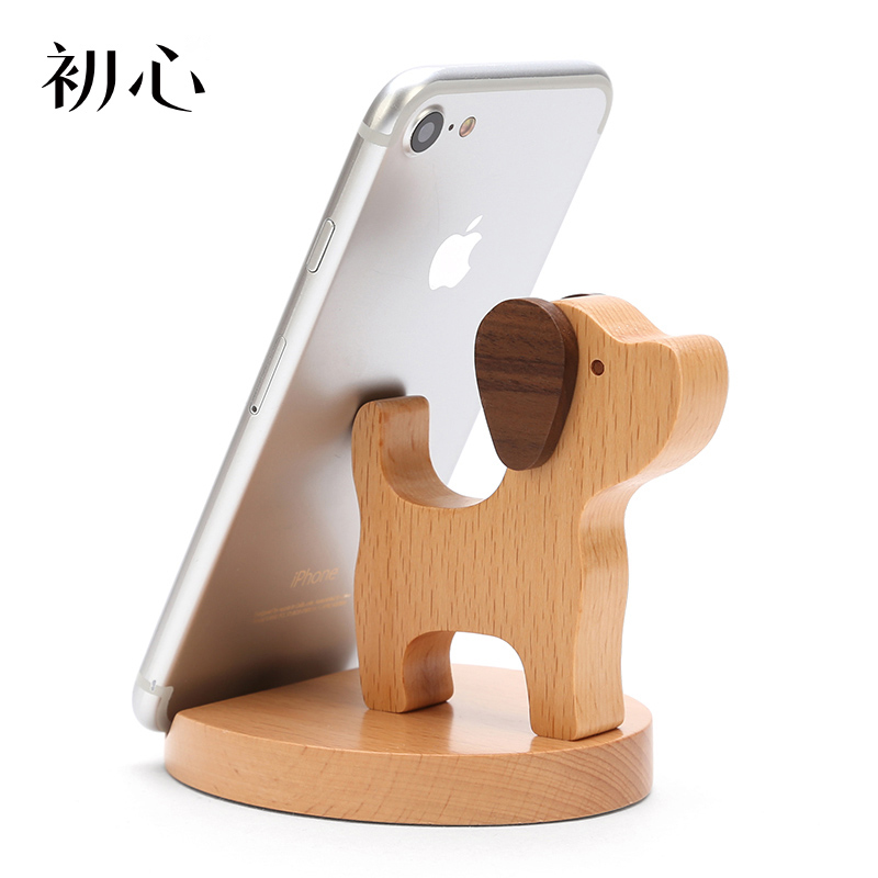 Teachers' Day Wooden Puppy Mobile Phone Holder Creative Commemorative Meaning Birthday Gift for Girls, Girlfriends and Boys
