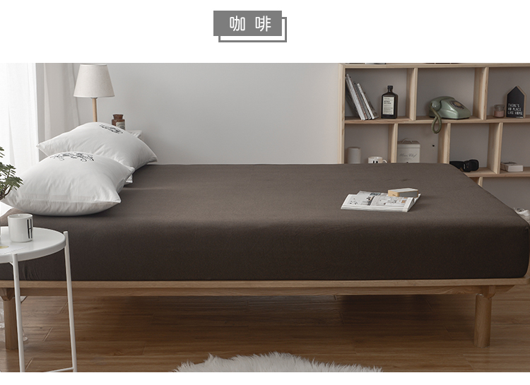Cotton dệt kim màu đơn sắc 竺 bông đơn ký túc xá giường đôi 1,8 m ga trải giường bông đơn - Trang bị Covers 	ga chun trải giường 2mx2m2	