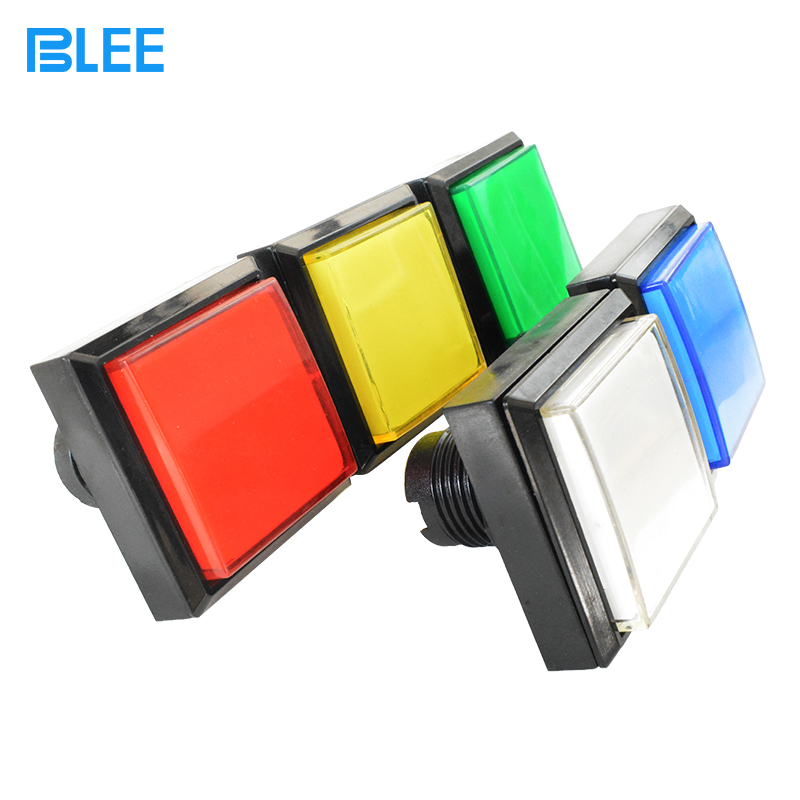 Game machine music machine 51*51MM square button flat straight side with light fretting water sales machine equipment button