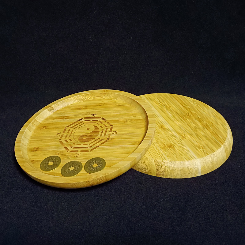 Yi Learn Taiji Gossip Dial Bamboo Bamboo Cash Carving Circular Bamboo Bamboo Cash Bamboo
