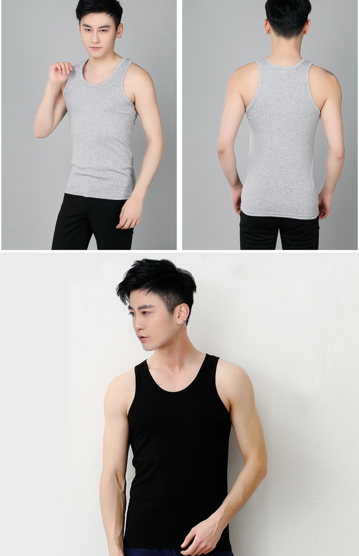 Mùa hè quần cotton nam bó sát bó sát đồ lót trẻ trung Quần áo thể thao mỏng đáy quần áo thể dục áo lót nam tay ngắn