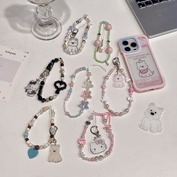 Creative simple ins style suitable for mobile phone case apple huawei p bracelet accessories korean high-end mobile phone beaded chain