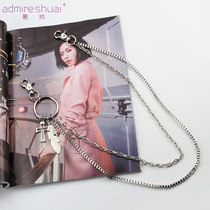 Tide pins Joker Korean pants hanging chain hip hop with metal chain double waist chain for men and women