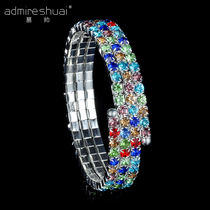 Belly dance performance jewelry shiny crystal arm bracelet three circle rhinestone bracelet Bride wedding accessories