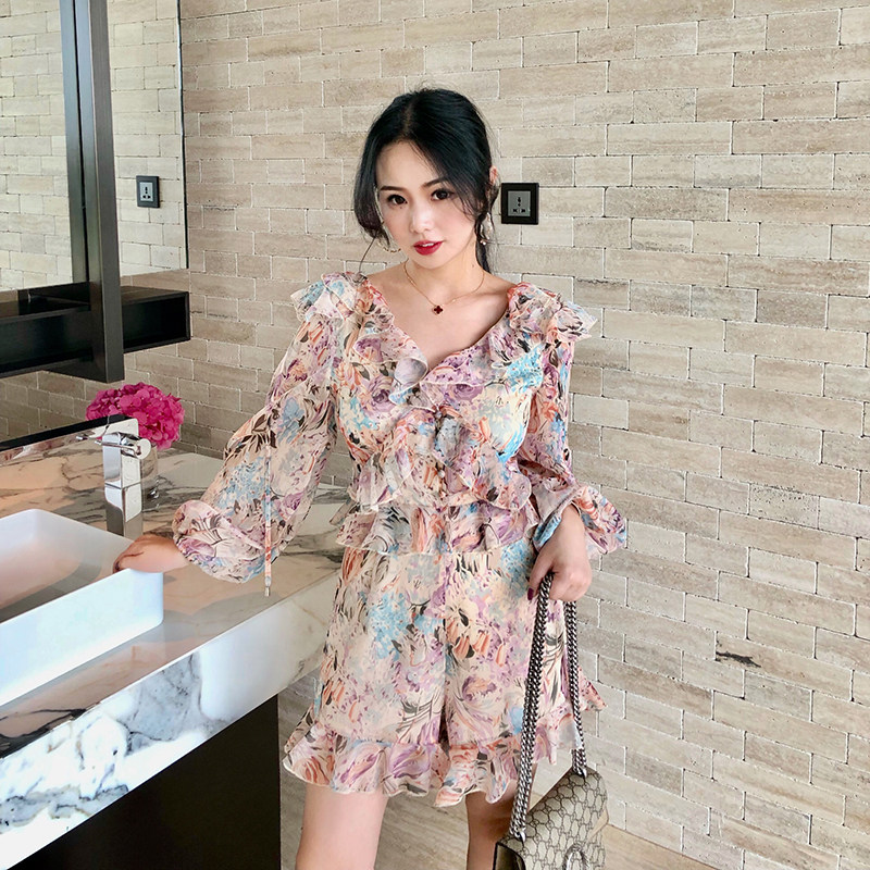 Small Chiffon Floral Very Fairy Dress Summer 2019 New Waist Thin Temperament Sweet Popular Skirt