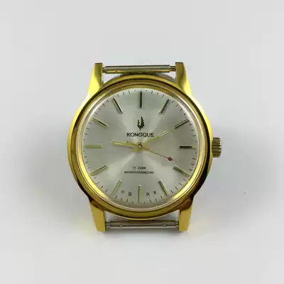 The original inventory Peacock manual mechanical diameter of 37mm yellow shell huang mian presented strap