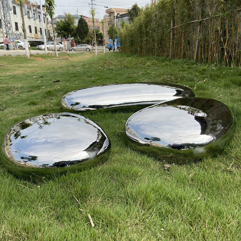 Universal Mirror-Polished Stainless Steel Pebble Sculpture Ornament for Courtyard Lawn Stone Pool Water Feature Oval Water Drop Bench Universal Mirror-Polished Stainless Steel Pebble Sculpture Ornament for Courtyard Lawn Stone Pool Water Feature Oval Water Drop Bench