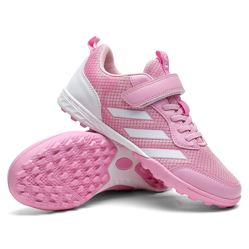 Lace-free summer children's football shoes Velcro girls primary school students mesh surface breathable broken nails men's training shoes