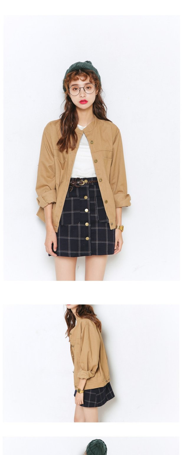 Áo khoác công cụ retro chic chic nữ sinh 2018 xuân mới phiên bản Hàn Quốc của áo khoác ngắn gió đại học hoang dã áo khoác gió nữ cao cấp