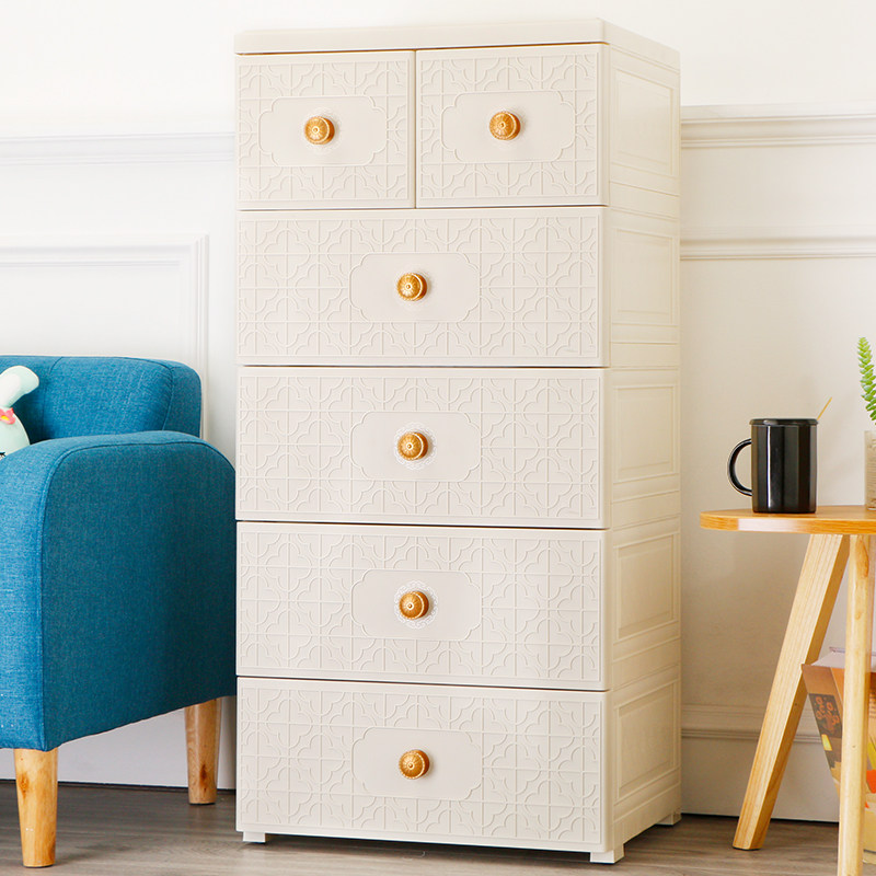 Thickened extra-large plastic 50cm face wide drawer type storage cabinet baby wardrobe children's storage cabinet home