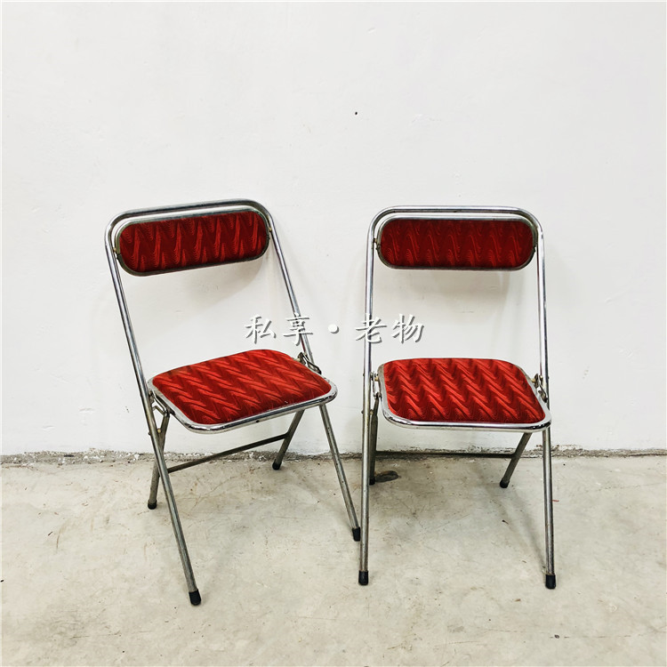Industrial style old folding chair loft bar stool old Shanghai furniture iron furniture one