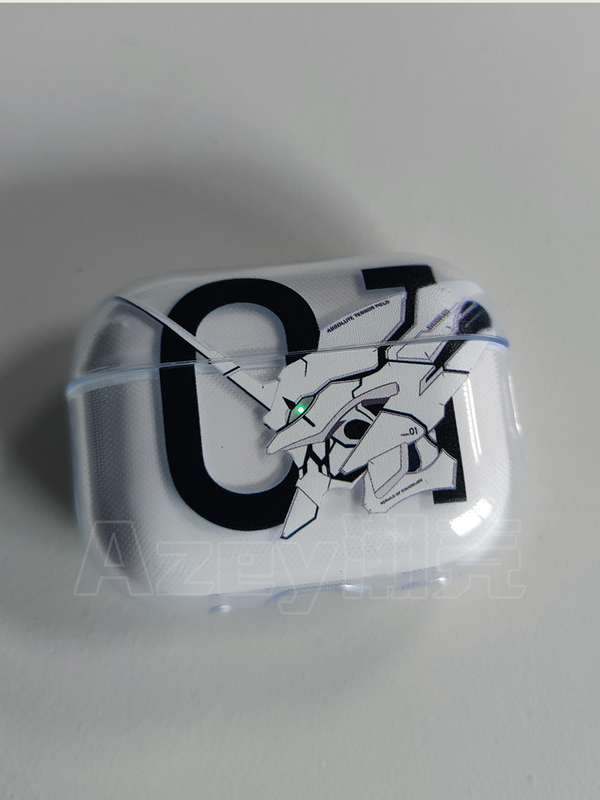 Azeyao Studio Anime Eva Evangelion Unit-01 Light-Resistant Soft Shell Protective Case for Apple AirPods 2/Pro/3/Airpods 4/Pro 2/4Th/5Th Generation Transparent Earphone Case