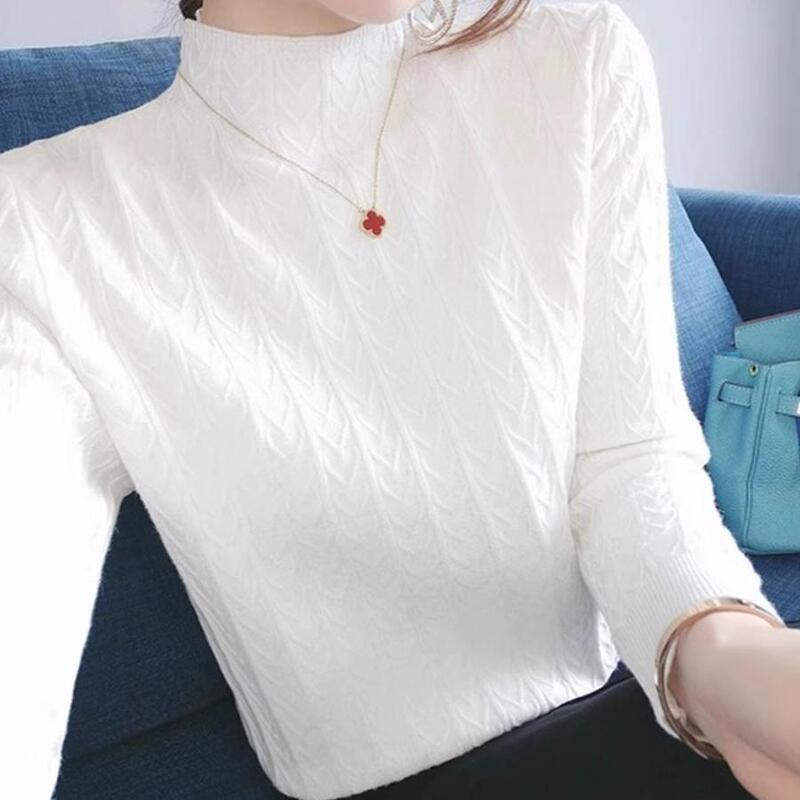 High-Quality White Half-Turtleneck Sweater for Women, Autumn and Winter 2026 New Stylish Long-Sleeve Knit Top High-Quality White Half-Turtleneck Sweater for Women, Autumn and Winter 2026 New Stylish Long-Sleeve Knit Top