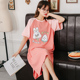 Pajama womens đồ ngủ mùa hè bông ngắn tay dễ thương băng dính kích thước lớn của Hàn Quốc phiên bản của ròng đỏ bông mùa xuân và mùa thu nhà quần áo mỏng.