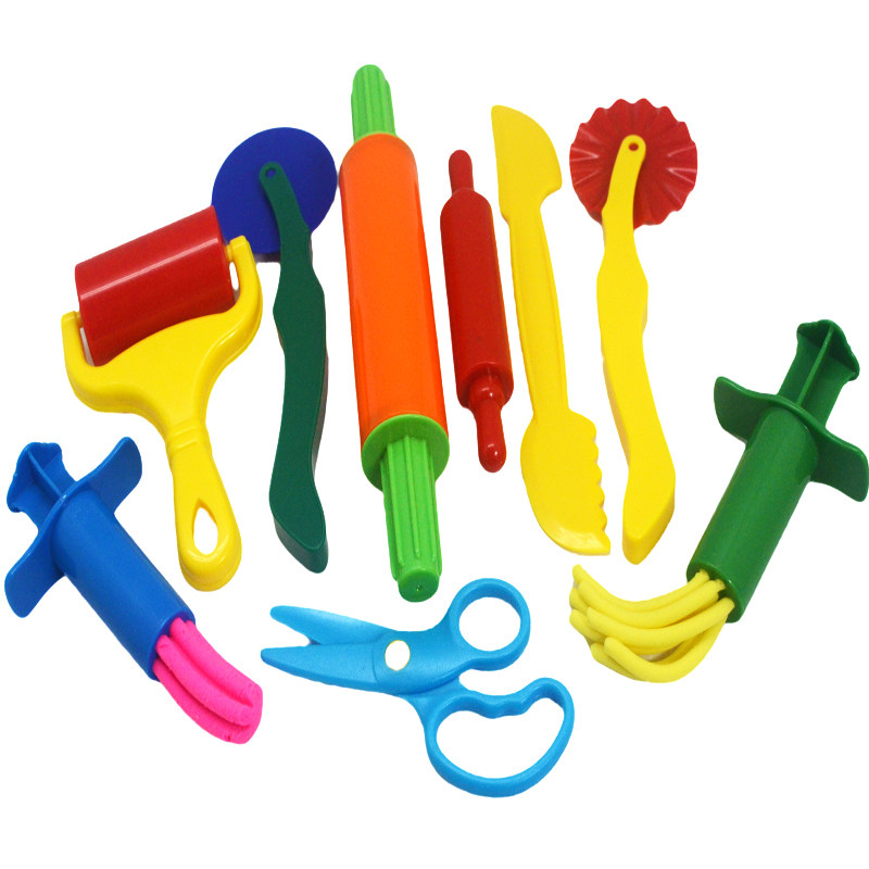 Rubber Clay Mold Tool Suit 6 Pieces Foundation Roller Diy Baby Handmade Children Puzzle Toy Color Clay Impression