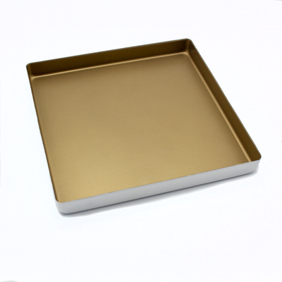 Sharpened golden baking tray 28 * 28 * 3 positive square shaped rounded corners gold not stained with baking pan die biscuit bread baking tray