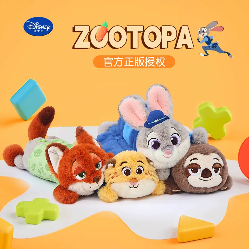 Disney, подлинный мультяшный карандашный набор, кукла, кролик, плюшевый органайзер сумка, полицейский, лиса, енот, подарок на день рождения