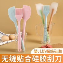 High temperature resistant integrated silicone scraper squeegee baking tool Home stirring cream cake Wipe Knife Soft Small Shovel