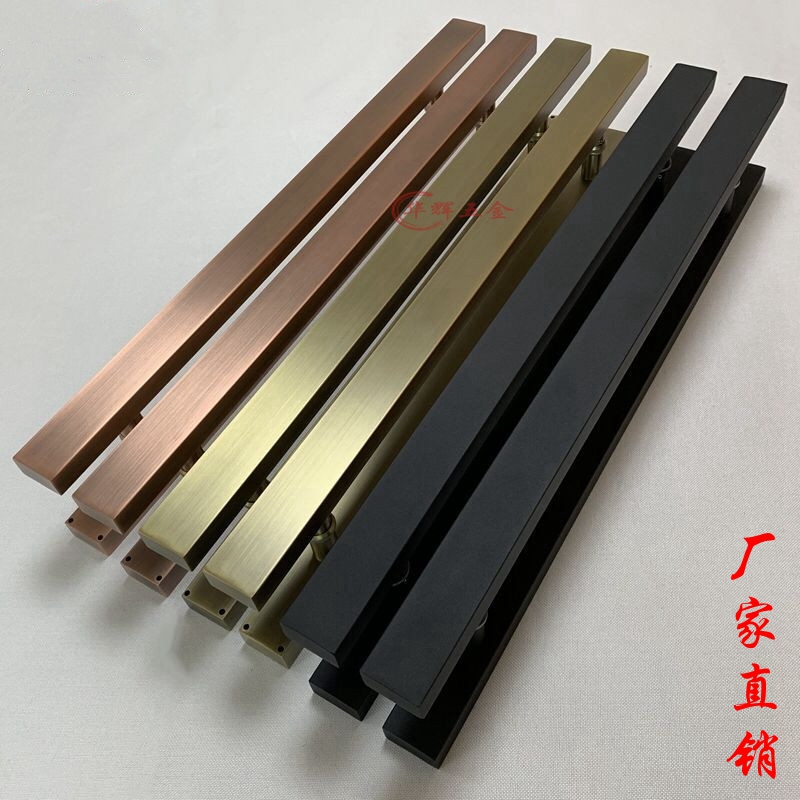 Thickened glass door handle stainless steel door handle wooden door handle framed door handle black spot