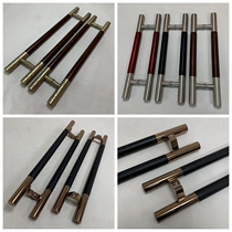 Chinese style gate glass door handle with frame door wooden door thickened stainless steel solid log handle spot