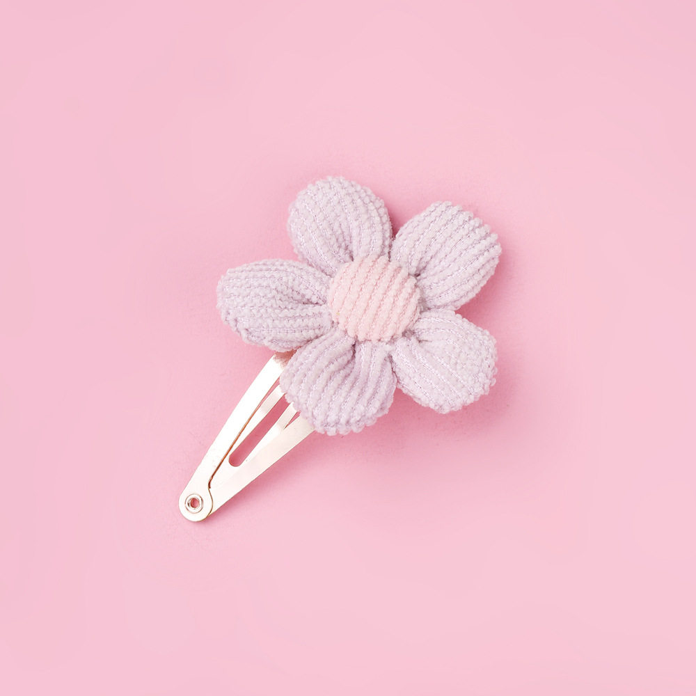 New Emulation Flower Hairpin Clip Girl Hair Clip Children's Side Clip And Lipped Sea Clip BB Clip Korean Version Light Core Suede Ornament Z15