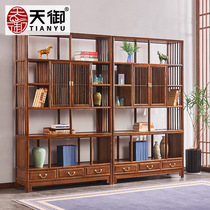 Chicken Wing Wood Bogu Frame Antique Ming and Qing Comb Mahogany Locker New Chinese Style All Solid Wood Living Room Furniture