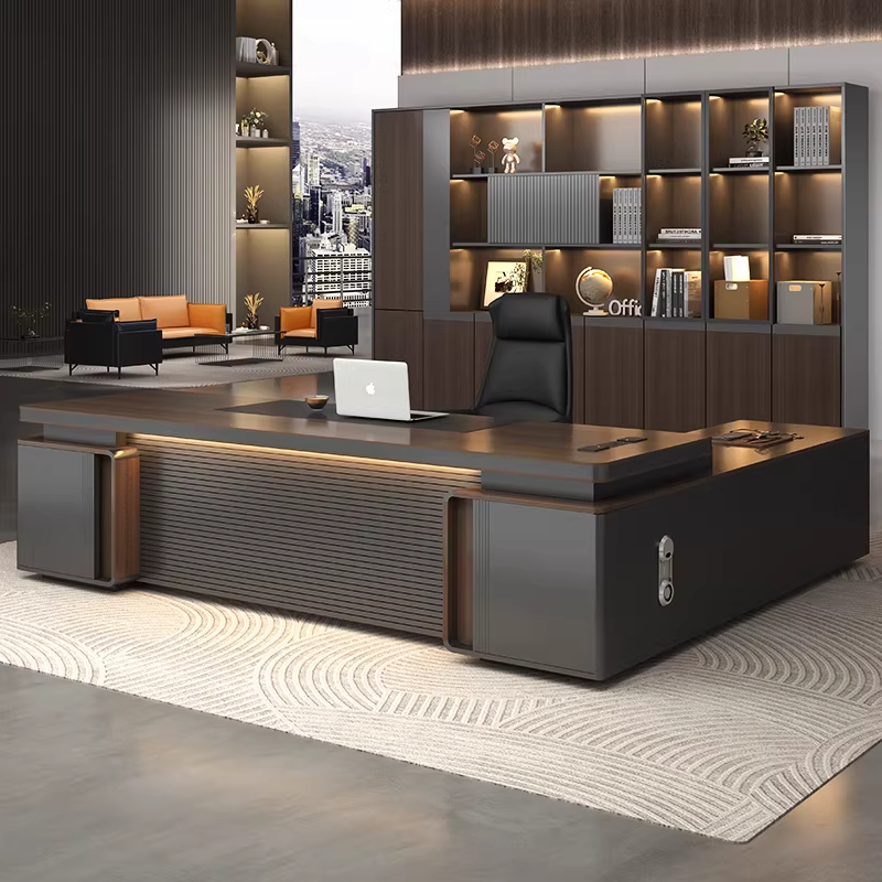 Office Desk, Boss Desk and Chair Set, Simple Modern Executive Desk, Manager Desk, President Desk, Executive Desk, Office Furniture