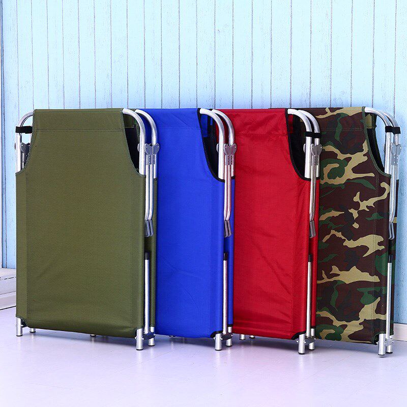 Camping mobile folding bed single bed household dismantling and washing steel tube seat cool bed assembly portable camouflage escort plus - Taobao