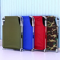 Camping mobile folding bed single bed household dismantling and washing steel tube seat cool bed assembly portable camouflage escort plus