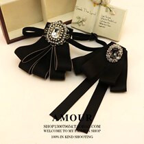 Retro temperament bow tie British college style collar flower collar pin Professional clothing Accessories