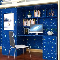 Decorative stickers warm color dormitory wallpaper self-adhesive table college students dress up dormitory green bed and table waterproof