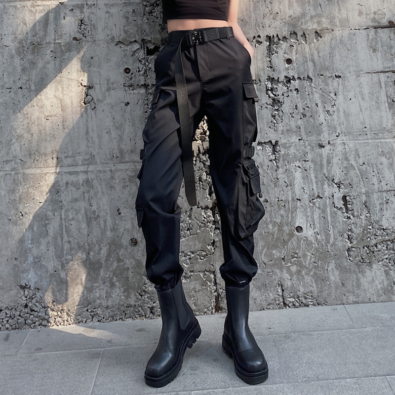 2026 New Style Women's Cargo Pants American Style Slim Fit Stylish Black High-Waisted Hip-Hop Trendy ins Jogger Pants