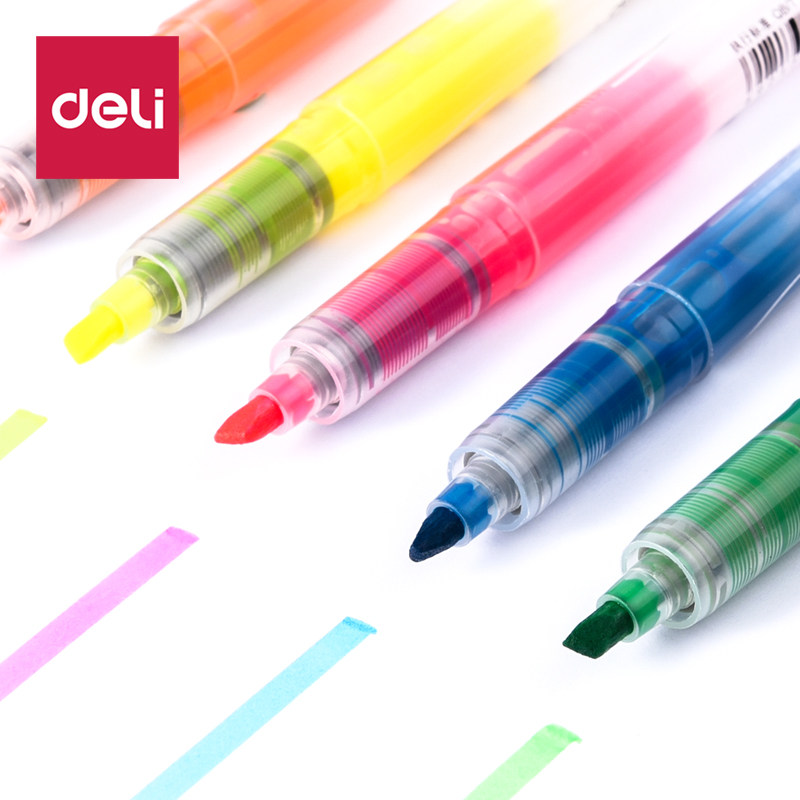 Able Fluorescent Pen Candy color Double head Ying Color pen Set of fluorescent marker pen Silver light pen students with pen note pen Flash Pen Mark Notes Pen Color Coarse FOCUS SUITS