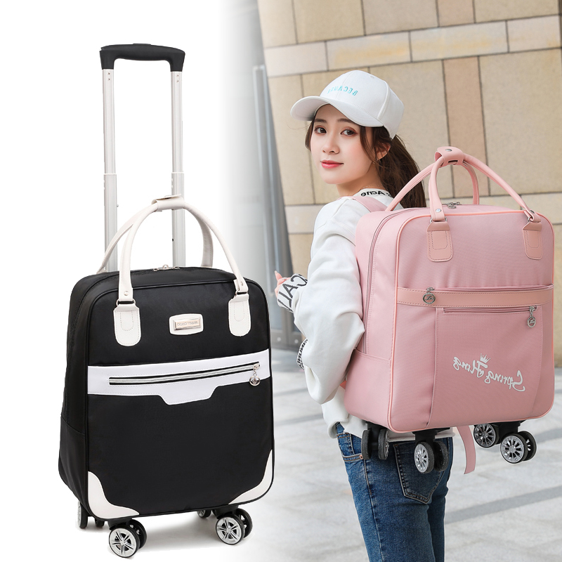 Luggage Bag Large Capacity Waterproof Oxford Cloth Double Shoulder Backpack Small Short Walk Out Work Universal Wheel Pull Rod Travel Bag-Taobao