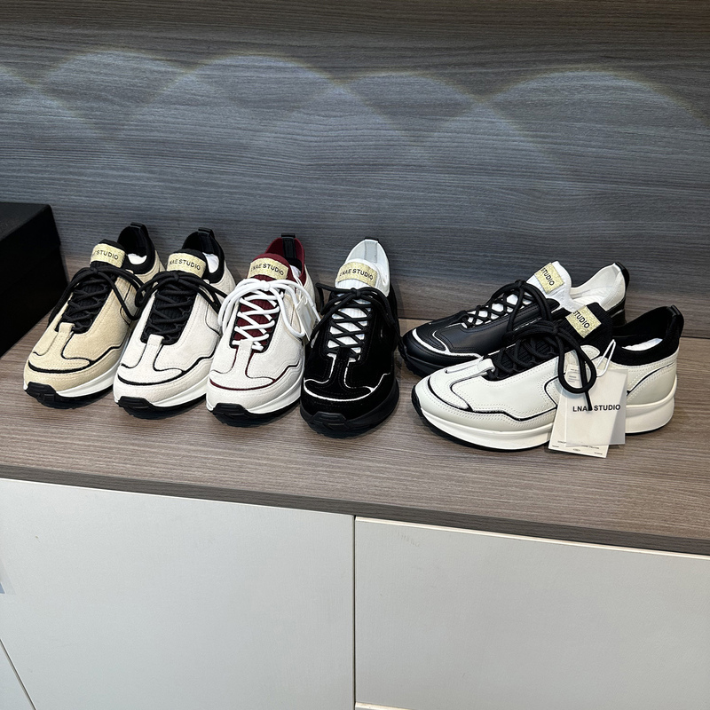 Lane Studio Export Dg Level! Chanel-Style 26A Sneakers for Women, Color-Blocked Thick-Soled Casual German Training Shoes